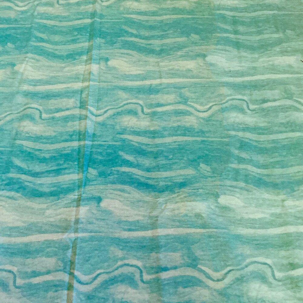 NEW Super Soft Aqua Waves Woven Cotton Flannel Fabric